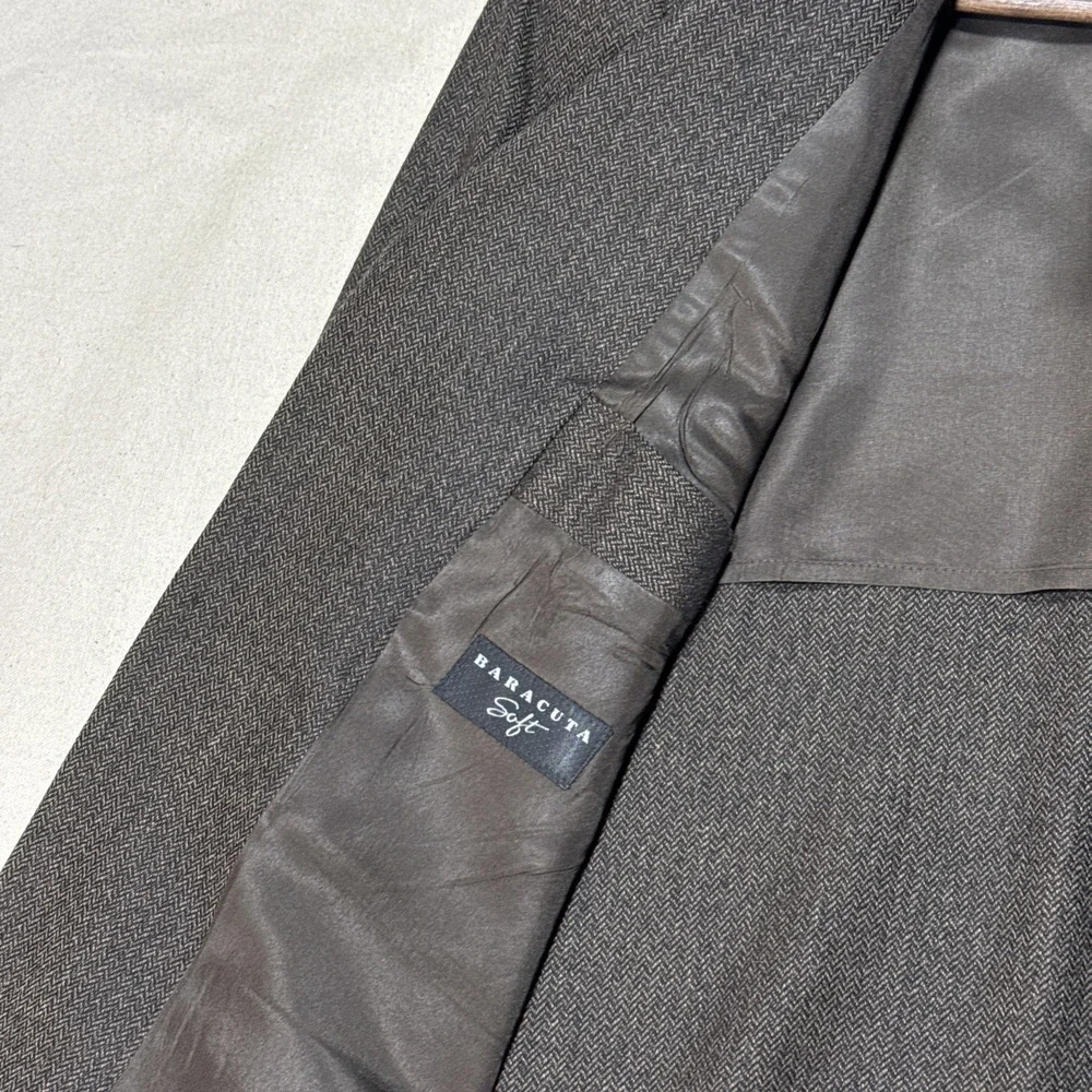 Croft Sport Coat Mens 42 Brown LambsWool Twill  Baracuta Soft Super Fine Lamb